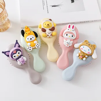 Новая Расческа на воздушной подушке Sanrio для женщин Аниме Pochacco Cinnamoroll Hello Kitty, Складная Портативная Расческа, Мультяшные игрушки, подарки для девочек
