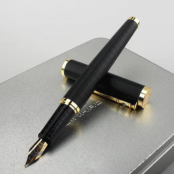 Новая Роскошная Металлическая Авторучка 0,5 мм с Наконечником EF/F/Изогнутая Сетка Для Письма Деловая офисная чернильная ручка