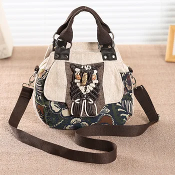 Новая женская сумка, клатч, сумка через плечо, тканевая сумка в этническом стиле в стиле ретро, может быть многожильной и ручной