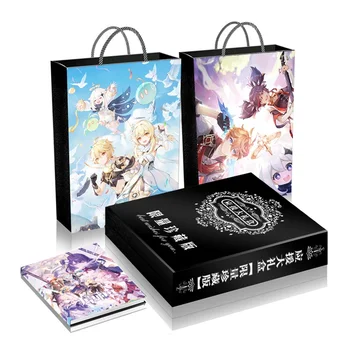 Новая игра Genshin Impact, Роскошная подарочная коробка, Альбом с рисунком Zhongli Venti Klee, Открытка-закладка для Косплея, подарок ограниченной серии