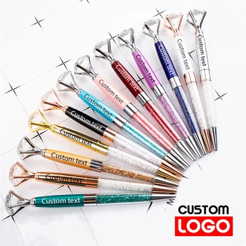 Новая креативная Шариковая ручка с Большим Бриллиантом, Бизнес-рекламная ручка, Подарочная ручка, Оптовая Продажа, Хрустальная Ручка, Логотип на заказ, Название