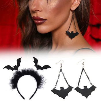 Новая черная летучая мышь на Хэллоуин, забавная повязка на голову, Призрачный фестиваль, Украшение для вечеринки, Повязка на голову, Аксессуары для волос на сцене