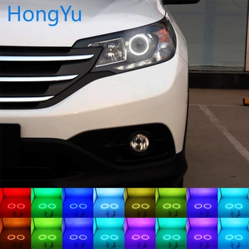 Новейшая фара Многоцветная RGB LED Angel Eyes Halo Ring Eye DRL RF Пульт Дистанционного Управления для Honda CR-V CRV 2012 2013 Аксессуары