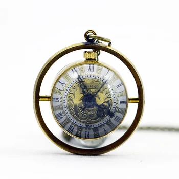 Новое Поступление, Круглые карманные часы со Стеклянным Куполом, Персонализированные Ожерелья с подвесками, Винтажные кварцевые карманные часы с цепочкой-брелоком