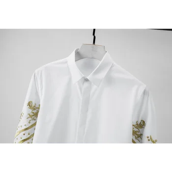 Новое Поступление, Модная Хлопковая Высококачественная Мужская Рубашка с двумя рукавами и Вышивкой, Популярная Персонализированная Мужская Одежда, Размер MLXL2XL3XL4XL