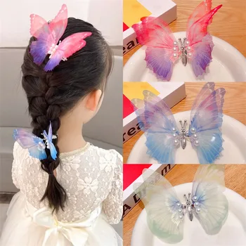 Новые Китайские Древние Детские Заколки Для волос Butterfly Girls, Детские Головные уборы Hanfu, Заколки для волос, Детские Аксессуары для волос, Открытки для волос
