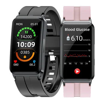 Новые Смарт-часы с датчиком уровня глюкозы в крови, ЭКГ, ВСР, Температура тела, Мониторинг сердечного ритма IP67, Водонепроницаемый смарт-браслет для фитнеса