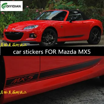 Новые автомобильные наклейки для украшения дверей Mazda MX5 на заказ, спортивные наклейки с буквами, аксессуары для пленки