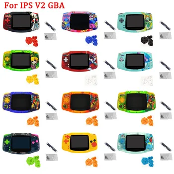 Новый Индивидуальный корпус с набором кнопок для ЖКэкрана GBA IPS V2 V3 Комплекты подсветки предварительно вырезанного корпуса для GameBoy Advance GBA