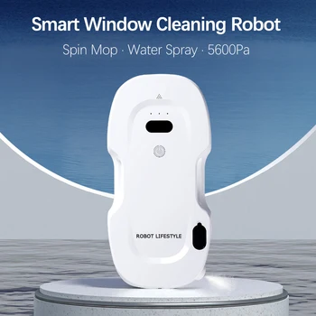 Новый Робот-Мойщик Окон, Резервуар для воды объемом 40 мл, Всасывание 5600Па, Низкий голос, Чистящие Прозрачные стекла, Автоматический Разбрызгиватель Воды, Бесщеточный Мото