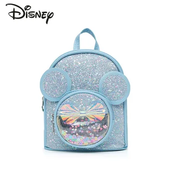 Новый детский рюкзак с Микки Диснеем, модный высококачественный рюкзак с блестками для девочек, Мультяшный многофункциональный рюкзак для хранения