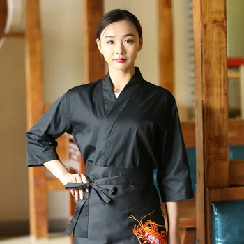 Новый костюм повара Унисекс в японском корейском стиле, кухонная униформа, рубашка официанта, комбинезон, униформа шеф-повара ресторана