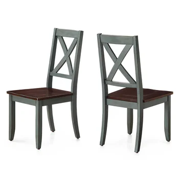 Обеденные стулья, комплект из 2 предметов, отделка темной морской пеной