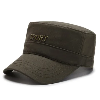 Однотонная шляпа Для спорта на открытом воздухе, Винтажные шляпы с плоским верхом, Универсальные Солнцезащитные Кепки для отдыха, Повседневные шляпы в стиле милитари
