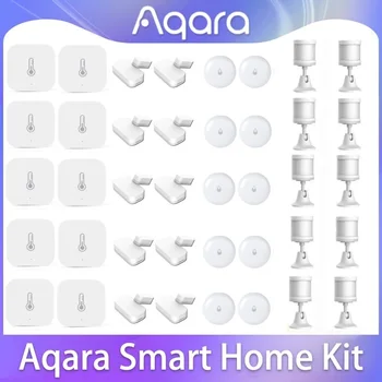 Оптовая Продажа Aqara Дверной датчик 10шт ZigBee Датчики температуры Движения Воды Беспроводное подключение Работа с Xiaomi Home HomeKit