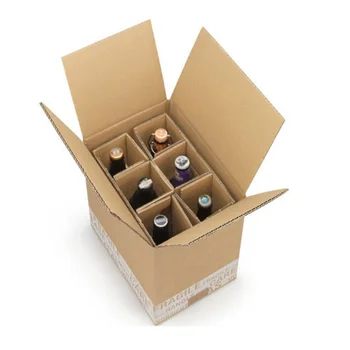 Оптовая продажа, 6 бутылок красного вина, картонная коробка с печатью на заказ, доставка, Виски, пиво, гофрированная коробка.