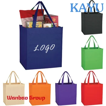 Оптовая рекламная сумка для покупок из эко-полипропиленовой нетканой ткани с принтом, многоразовые продуктовые сумки для покупок из нетканого материала с логотипом