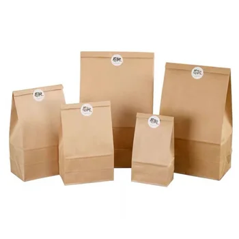 Оптовые Дешевые Упаковочные пакеты для пищевых продуктов, Крафт-бумажный пакет для хлеба, Бумажные пакеты для выпечки на заказ