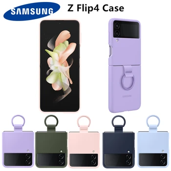 Оригинальный Силиконовый чехол Samsung Z Flip4 5G с Кольцом Для Samsung Galaxy Z Flip 4, Прозрачные Чехлы для телефона, EF-PF721