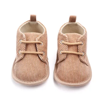 Осенне-весенние детские Первые ходунки Для малышей, Обувь для новорожденных мальчиков и девочек, обувь в рубчик на твердой мягкой подошве, обувь для кроватки 0-18 м, обувь для малышей
