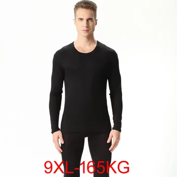 Осенне-весенние мужские комплекты тонкого термобелья больших размеров, рубашка большого размера, нижнее белье из модала, костюм 7xl 8xl 9xl