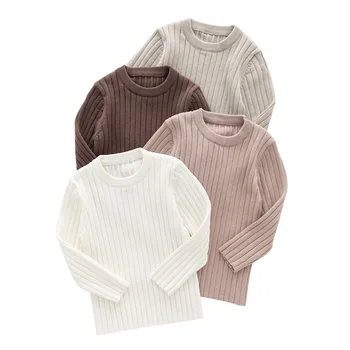Осенняя новая одежда Для маленьких мальчиков и девочек, Детский свитер, Детский вязаный свитер, Трикотаж для новорожденных, Хлопковый детский пуловер с длинными рукавами, топы