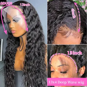 Парик с глубокой волной, Прозрачные Парики из человеческих волос на шнурке спереди Для чернокожих женщин, 30-дюймовый бразильский парик с вьющимися волосами Remy на шнурке