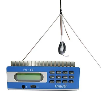 Передатчик FM-радиопередачи FU-15B Fmuser + комплект антенны GP100 для радиостанции