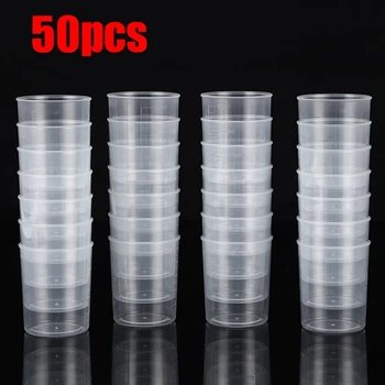 Пластиковый градуированный Мерный стакан 50x100 мл, Прозрачный Лабораторный контейнер для смешивания