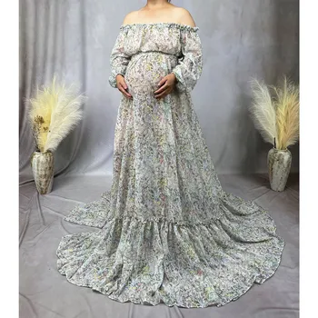 Платье Don & Judy с цветочным принтом для фотосъемки беременных в богемном стиле, одежда для фотосессии на выпускной, день рождения, платья для беременных женщин