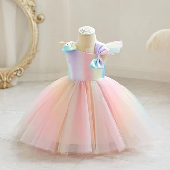 Платье-юбка для девочек, Высококачественное Платье для Подиума 2023, Детское платье Принцессы, Сетчатая юбка-пачка, Платье без рукавов Для девочек
