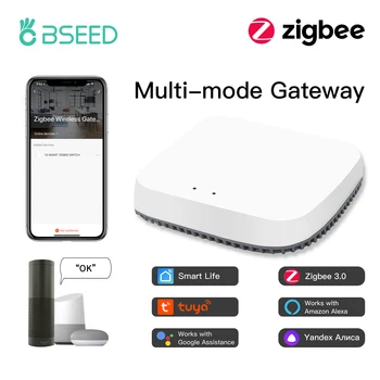 Поддержка беспроводного интеллектуального переключателя BSEED Zigbee Gateway Для приложения Tuya Smart Life Google Alexa