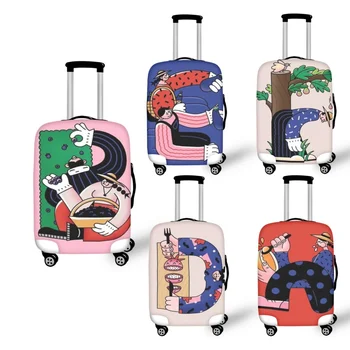 Пользовательское название Аксессуар для чехла для багажа Эластичная сумка Чехол для багажа 26 Английских цветных букв с принтом для пылезащитного чехла для чемодана 18-32 Дюймов