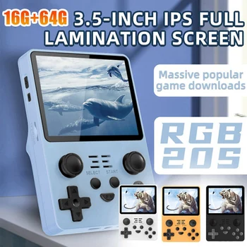 Портативная игровая консоль RGB20S, прочный IPS-экран 16G + 64G с 3,5-дюймовым экраном с открытым исходным кодом (белый)