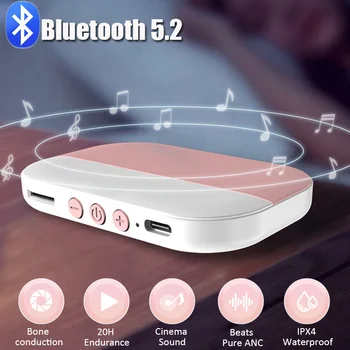 Портативный Bluetooth 5,2 Динамик, Беспроводная Музыкальная шкатулка костной проводимости, Мини Стереоплеер Под подушкой, Улучшающая поддержку сна, TF карта