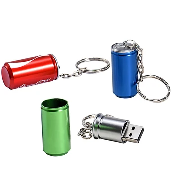 Портативный Креативный Подарочный Металлический USB 2,0 Флэш-Накопитель Реальной Емкости Для Банок кока-колы С Брелоком Memory Stick 64 ГБ/32 ГБ U-Диск