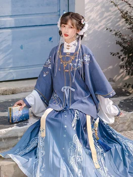 Принцесса Китайского Ханьфу, Женские Старинные Костюмы С Вышивкой, Плиссированная Юбка, Косплей Династии Мин
