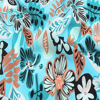Приятный дизайн с цветочным принтом Сделано в Китае Натуральный материал Приятная на ощупь Шелковая крепдешиновая ткань для женской рубашки