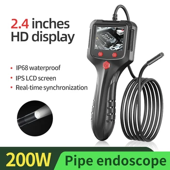 Промышленный Эндоскоп Мини-Камера 2,4-дюймовый IPS-экран Высокой Четкости 1080P LED Light Для Осмотра канализации Водонепроницаемый Бороскоп