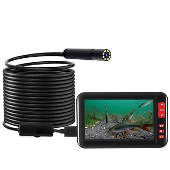 Профессиональная рыболовная камера HD 1080p с водонепроницаемостью IP68, 4,3-дюймовым дисплеем и 8 светодиодными лампочками для поиска подводной рыбы