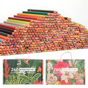 Профессиональные 260 Цветов, Мягкие Масляные краски, Карандаши, Деревянный эскиз, цветной карандаш, набор карандашей для раскрашивания школьных принадлежностей для творчества