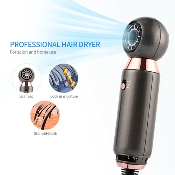 Профессиональный Фен Для волос Без Листьев, 360 ° Магнитная Всасывающая насадка, Машина Для быстрой сушки Волос, Увлажняющая Блестящие волосы