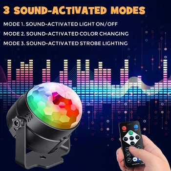 Пульт Дистанционного Управления LED Small Magic Ball Красочный Звуковой Активированный Диско-Шар 5 Вт Вращение Сценического Лазерного Луча KTV DJ Party Crystal Light