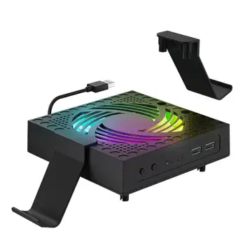 Пылезащитный вентилятор охлаждения для консоли Xbox Series X с красочной световой полосой, пылезащитным фильтром, верхним вентилятором с низким уровнем шума
