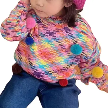 Радужный свитер для детей, красочный и удобный свитер для мальчиков и девочек, изысканный и теплый трикотаж для новогодней зимы