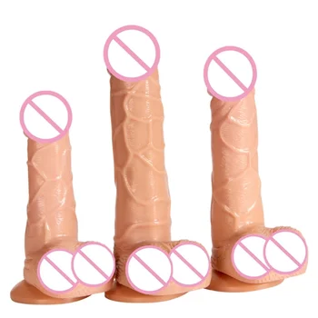 Реалистичный Секс-фаллоимитатор из мягкого материала, Огромный пенис с присоской, секс-игрушки для Женщин, Страпон, женская мастурбация