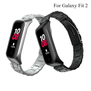 Ремешки для часов Samsung Galaxy Fit 2 SM-R220 из нержавеющей стали, сменный браслет Correa для Fit2 R220 с инструментом