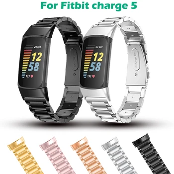 Ремешок для часов из нержавеющей стали для Fitbit Charge 5, сменный ремешок, браслет для часов Charge 5, браслет с инструментом
