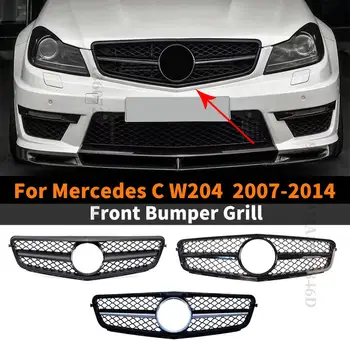 Рестайлинг Спортивная Решетка Переднего Капота Гоночная Решетка Бампера Sport Для Mercedes Benz C class W204 C43 2007-2014 AMG Style Refit Upgrade