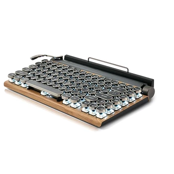 Ретро Клавиатура для пишущей машинки Беспроводная Bluetooth-клавиатура USB Механические панк-колпачки для настольных ПК/ноутбуков/телефонов
